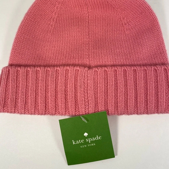 Kate Spade New York Pink & Black Pom Pom Beanie - Picture 8 of 8